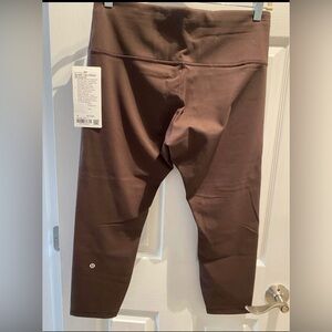 Lululemon NEW Wunder Train Ribbed Leggings Crop Espresso Size 12 Inseam 23”